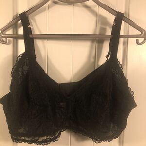 Savage X Fenty Curvy Floral Lace Black Bralette 3X Coquette‎ Romantic Feminine